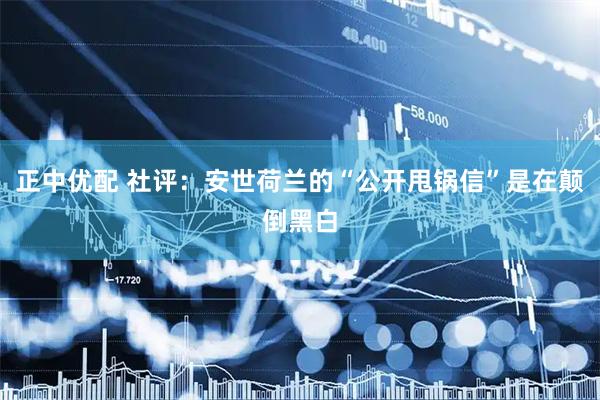 正中优配 社评：安世荷兰的“公开甩锅信”是在颠倒黑白