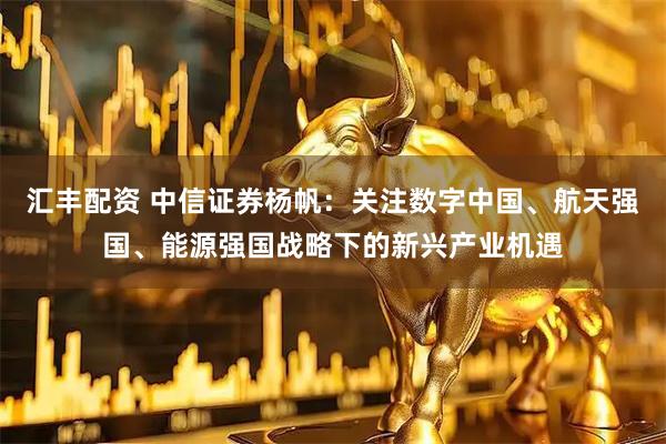 汇丰配资 中信证券杨帆：关注数字中国、航天强国、能源强国战略下的新兴产业机遇