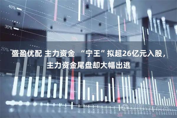 盛盈优配 主力资金  “宁王”拟超26亿元入股，主力资金尾盘却大幅出逃