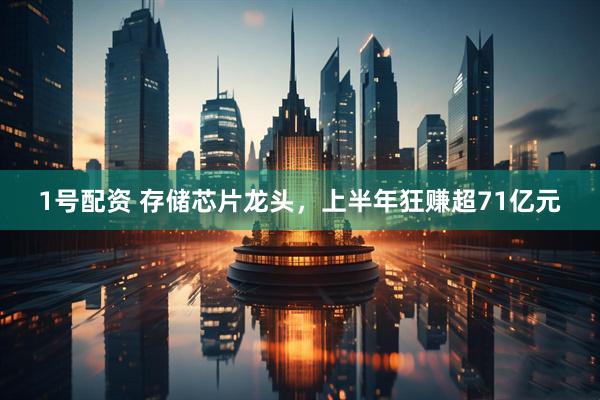 1号配资 存储芯片龙头，上半年狂赚超71亿元